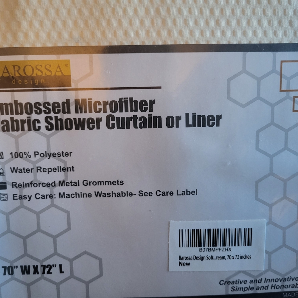 Embossed Microfiber Shower Curtain - Cream